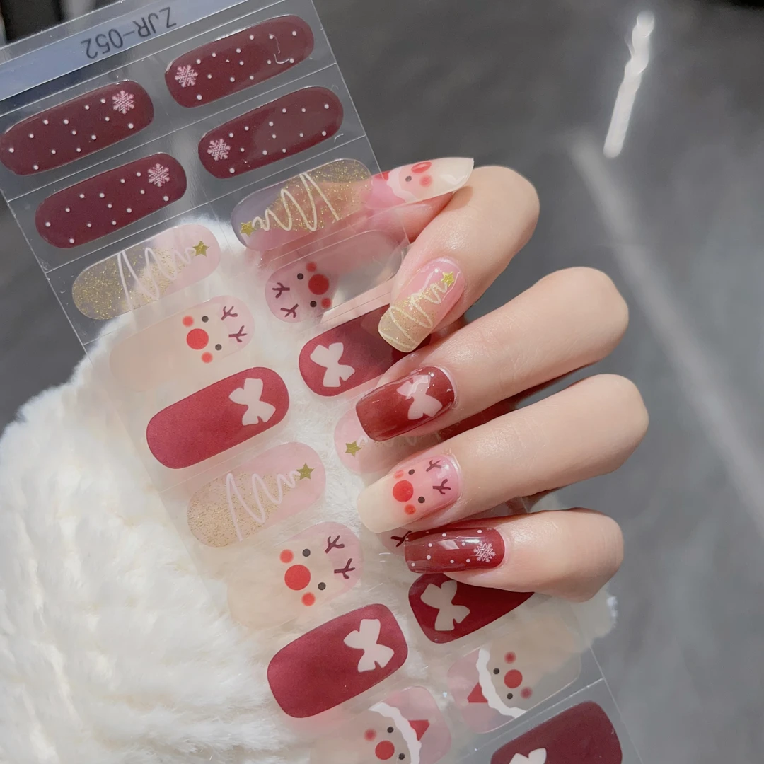 【圣诞夜】R52~照灯变硬款半固化凝胶美甲贴