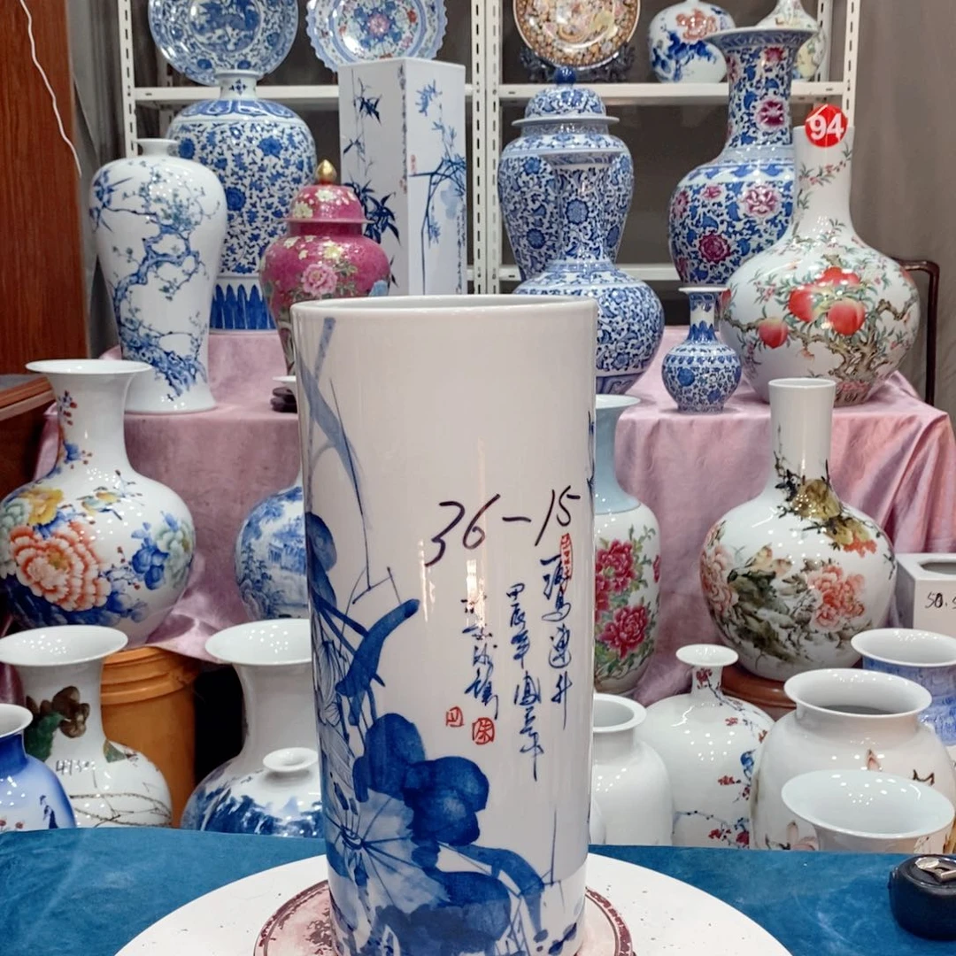 瓶坦*景德镇陶瓷一路连升帽筒