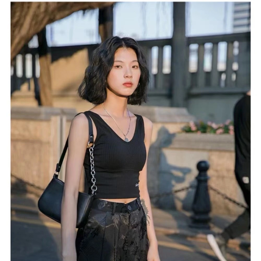 新款升级版ru胶垫塑形百搭字母背心运动美背内搭瑜伽外穿无钢圈