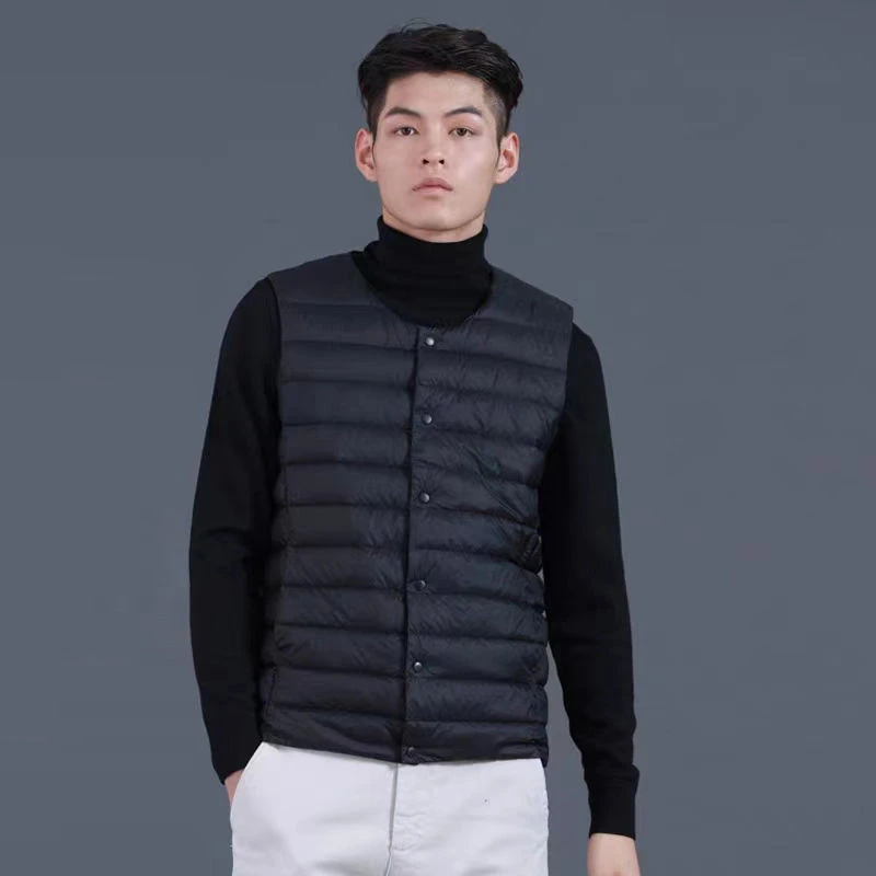 波司澄2023新款圆领羽绒羽绒服男内胆轻薄贴身保暖马夹大码坎肩背