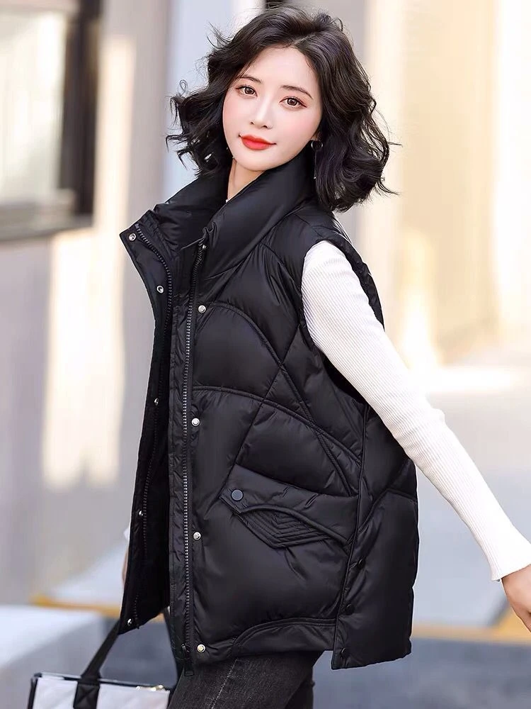 波司澄羽绒马甲女2023新款秋冬白鸭绒韩版宽松时尚马夹坎肩背心外