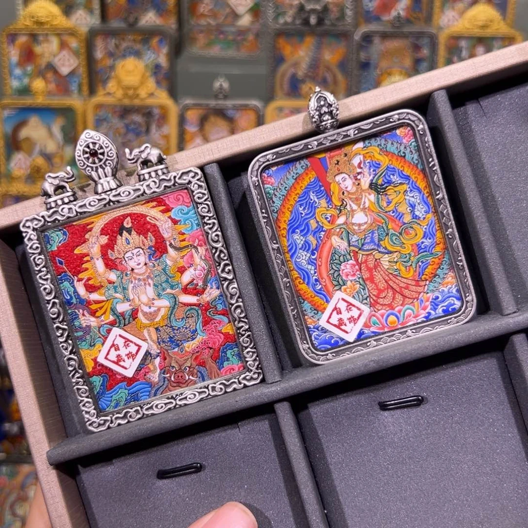 吊坠I****o热贡纯手绘唐卡丽丽加妙音