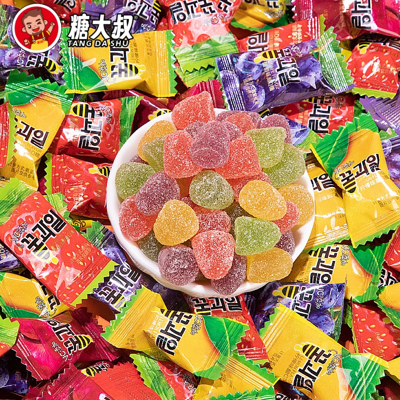 糖大叔维C果汁酸Q软糖水果六一儿童节橡皮糖零食糖开学小糖果
