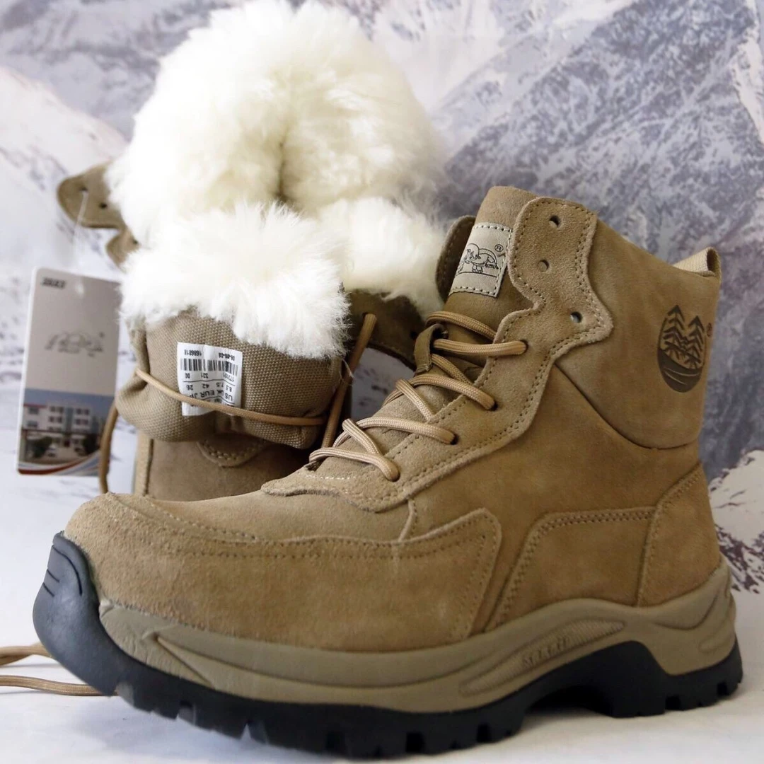 加厚雪地冬季轻便保暖棉靴防滑东北加绒棉鞋户外皮毛防寒一体