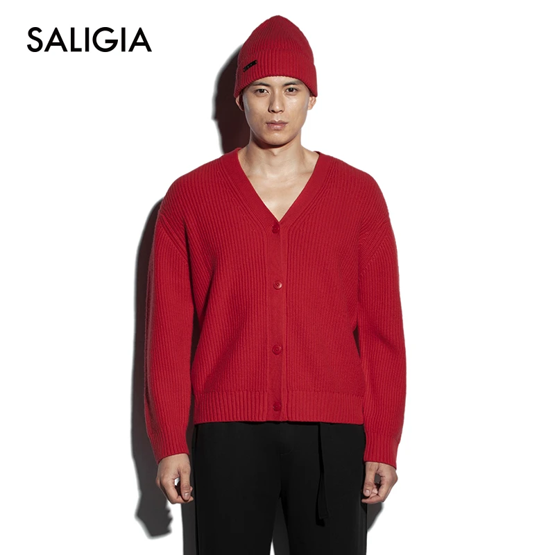 SALIGIA龙年限定毛织绵羊毛山羊绒秋冬保暖男士长袖开衫