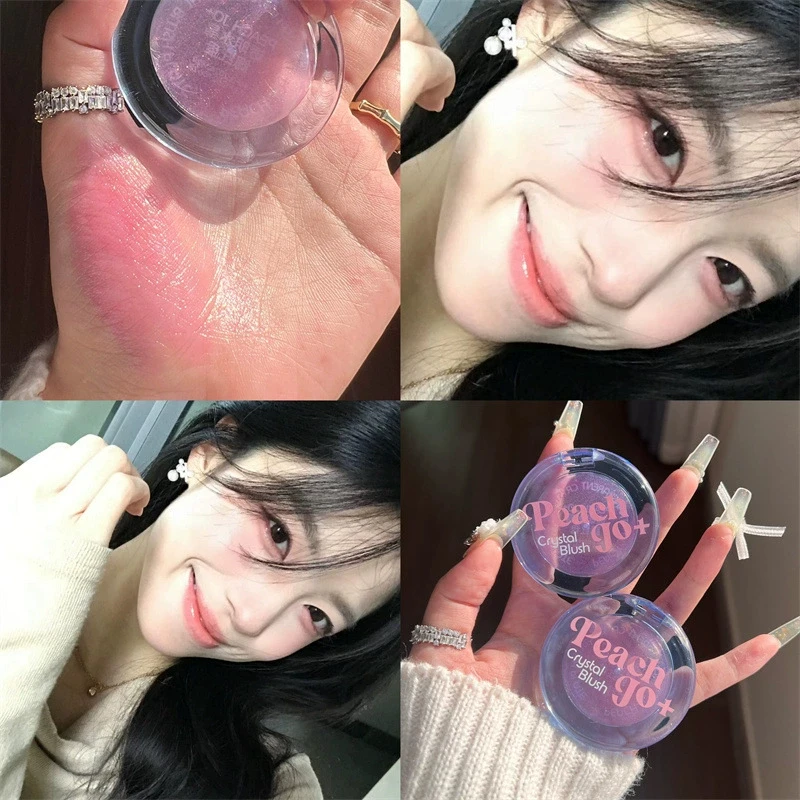 粉嫩嫩的透明水晶腮红！温感变色自然持久提气色显白珠光哑光细闪