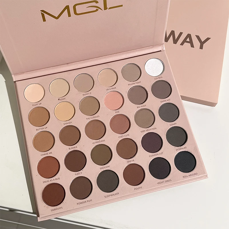 日常淡妆！全哑光眼影30色高级感大地色系灰粉色水泥多功能超大盘