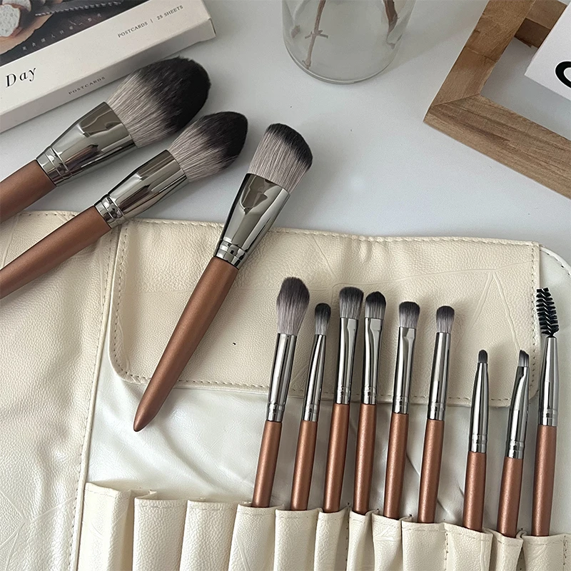 偶然便携化妆刷软毛不吃粉沧州柔软速干工具12支收纳包新手套刷