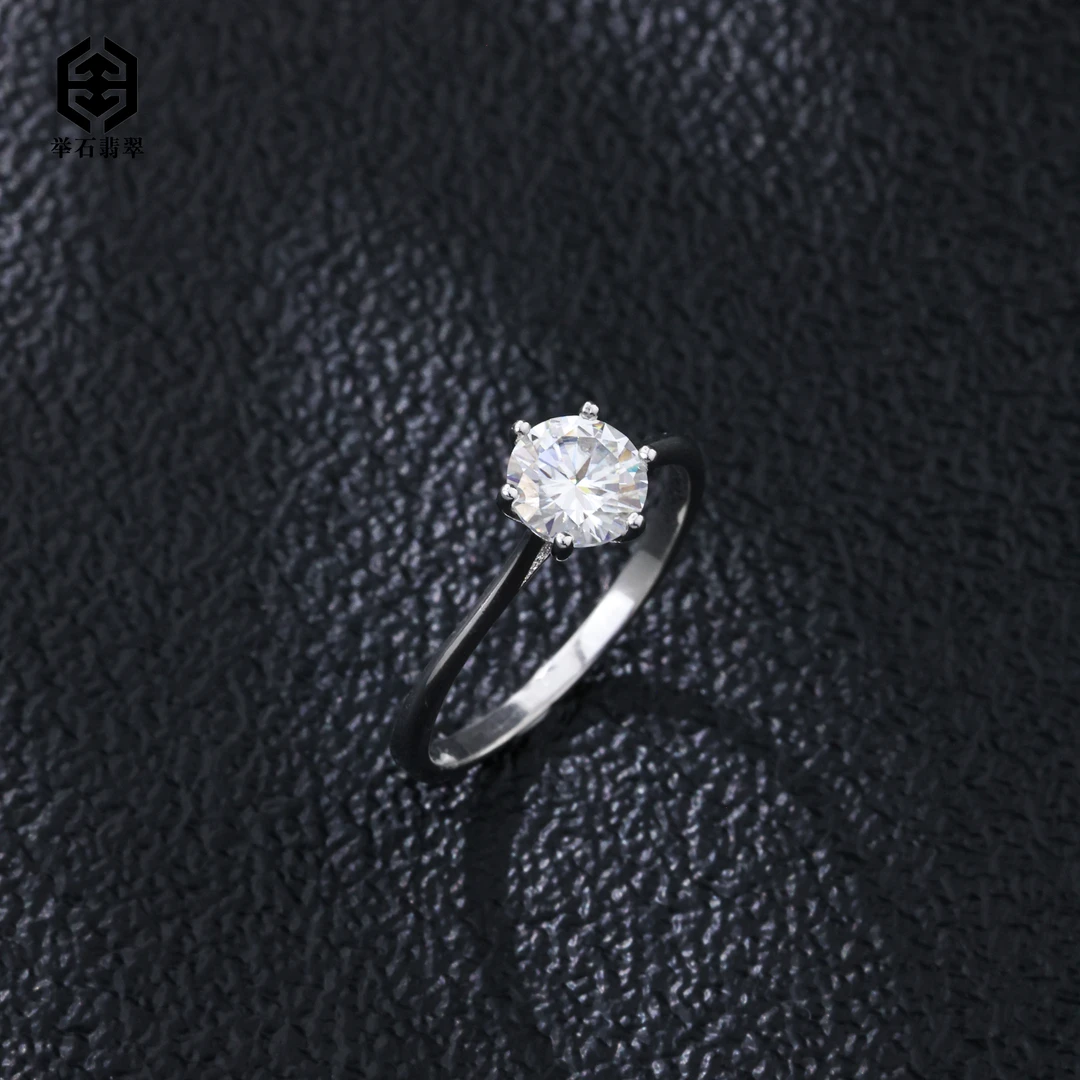 925银莫桑石银制品 【举石臻品】TH1113-9819-87莫桑钻戒指（自选）Q