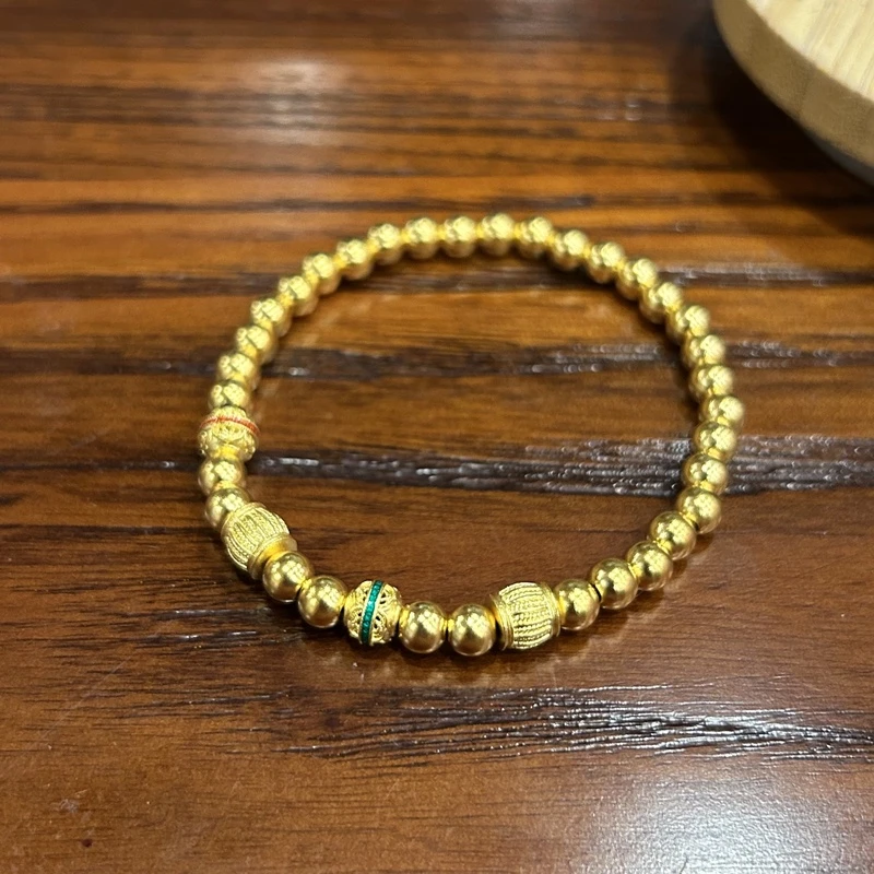 足银银制品 卡5珐琅福贵贵人佛运文体手串气质时尚百搭女士复古