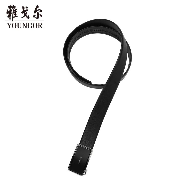 雅戈尔新款立体纹理镀低调稳重牛皮皮带男士腰带针扣真皮可调中年