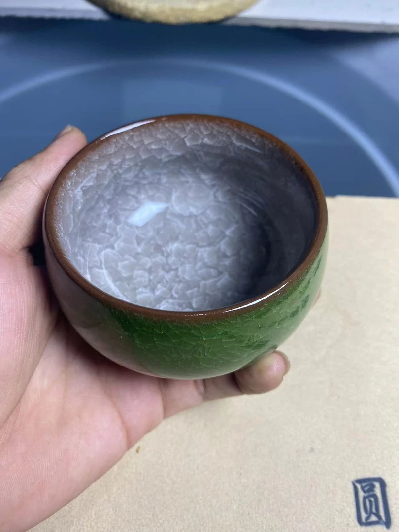 【闪购商品】黑冰裂双面釉主人杯手工 B