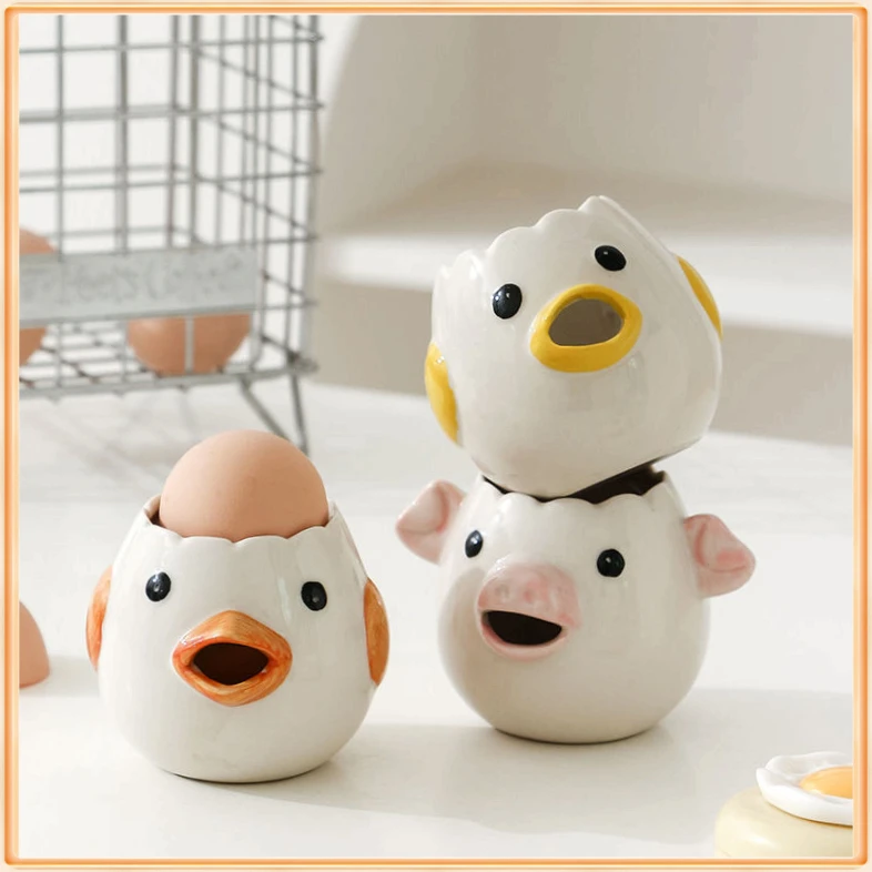 小鸡蛋清分离器卡通造型陶瓷蛋黄分离器亚马逊家用烘焙蛋液【鲲鹏】