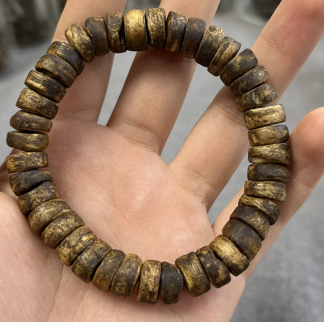 沉香手串香尖随型片片珠单圈卡十随机发