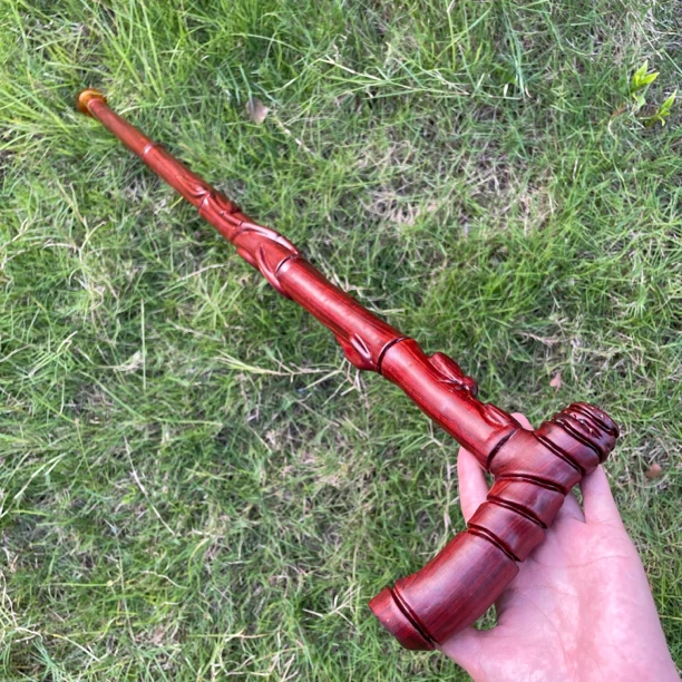 非洲小叶紫檀竹节拐杖知足常乐手杖红木拐杖