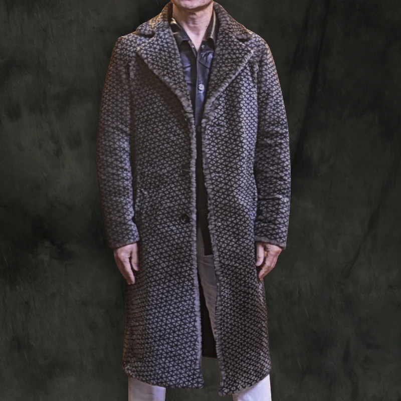 澳羔反穿立体新款原生态皮毛一体男过膝长款风衣加厚保暖大衣中长