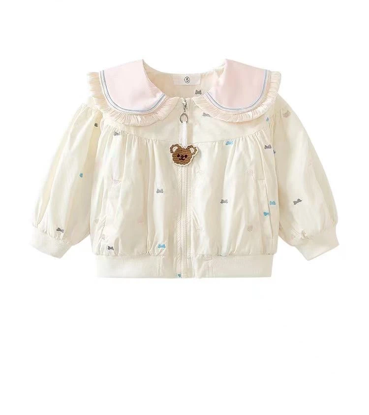 N3553  秋季新款韩版时尚卡通刺绣女宝宝外套秋天女童外套