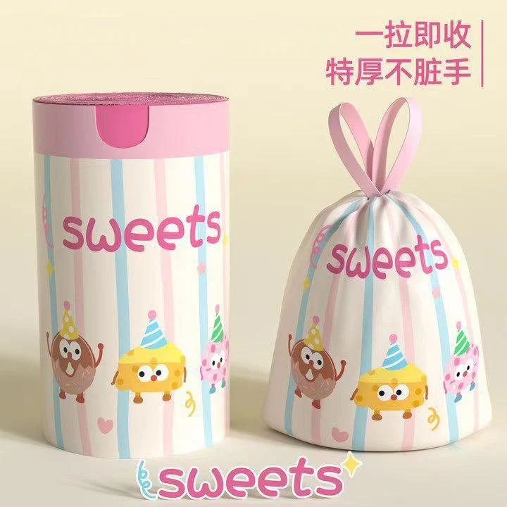 外贸出海跨境平台运营投流视频资料赠送免撕加厚垃圾袋手提式抽绳