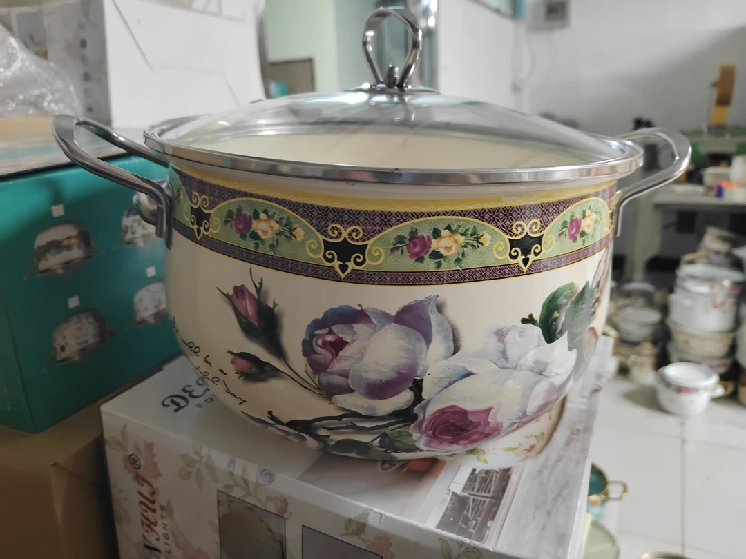 24口径搪瓷花色随机发土耳其锅瑕疵处理1