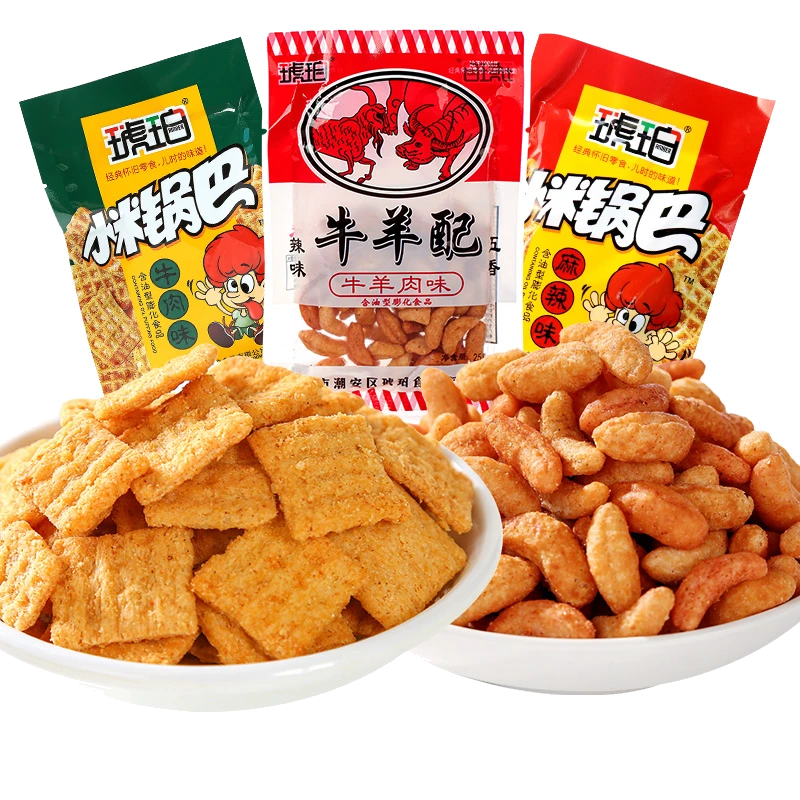 小米锅巴牛羊配解馋小零食网红8090怀旧吃货追剧小零食整箱散装