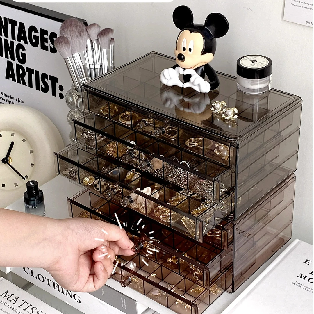 首饰收纳盒饰品耳环项链耳钉耳饰防氧化2024新款抽屉式亚克力盒子