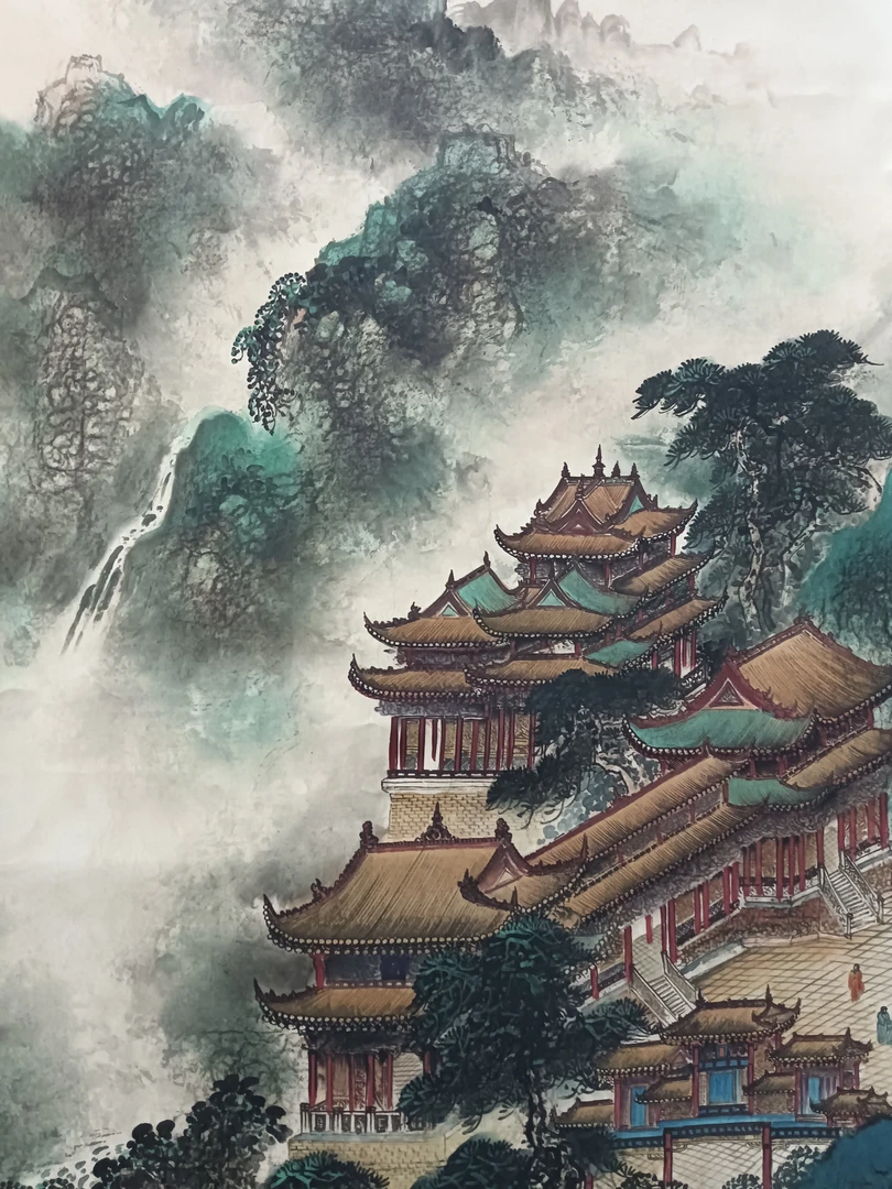 中堂仙山楼阁装饰画