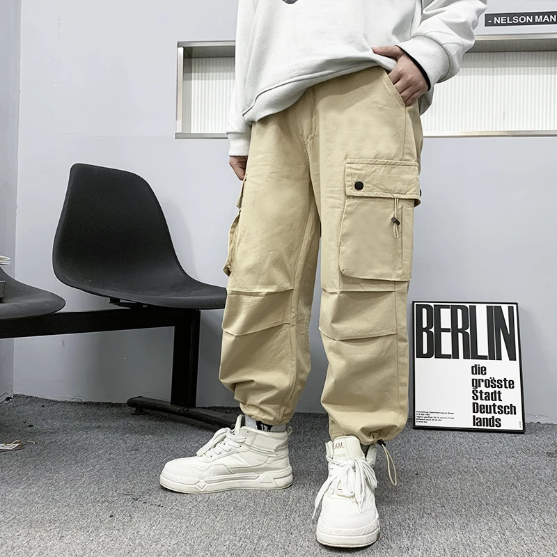 男童棉布休闲裤2024春季新款工装百搭宽松中大童儿童韩版潮流潮牌