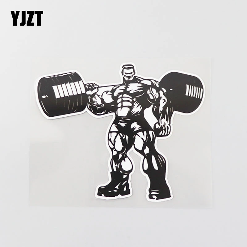 汽车贴纸YJZT 举重大力士肌肉男运动汽车装饰贴 防水玻璃拉花车贴