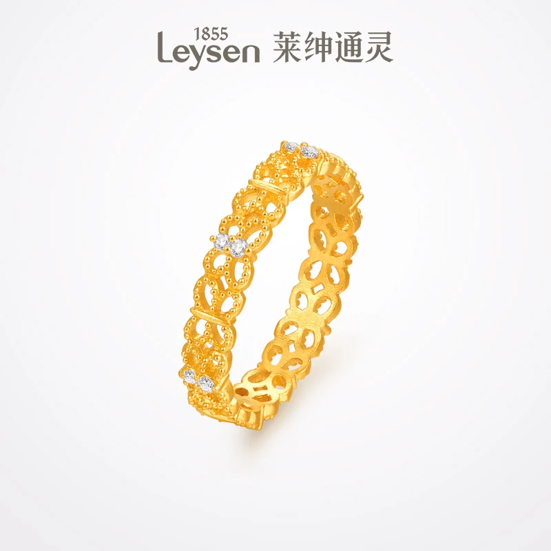 【莱绅通灵】Destiny系列·蝴蝶足金黄金小众固口戒指