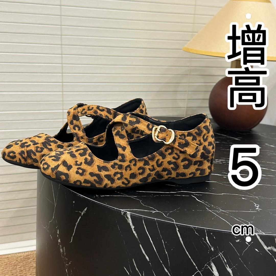 （清仓福利 非质量问题不退换）小个子内增高女鞋豹纹奶奶鞋晚晚鞋