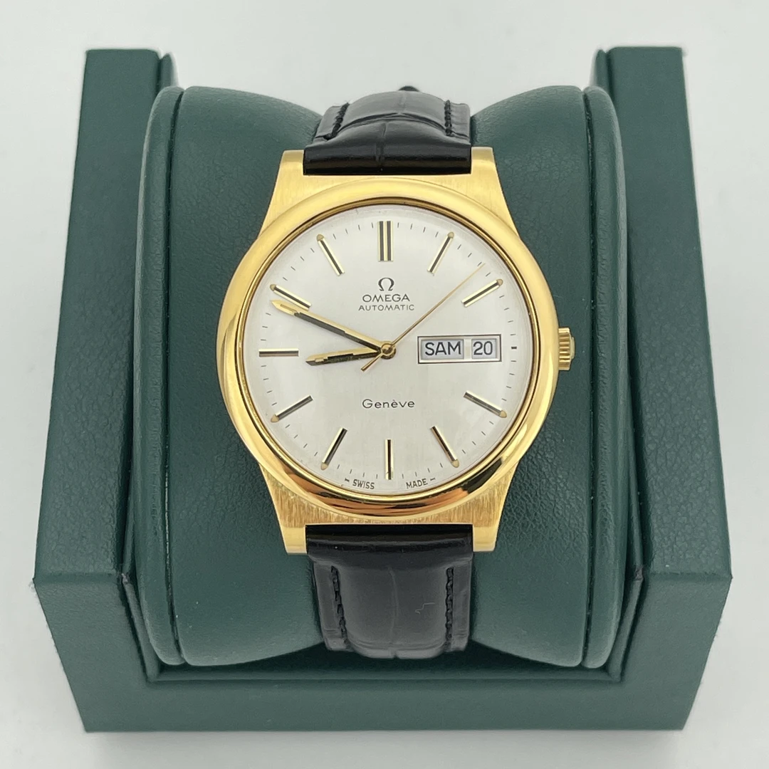 95新 Omega/欧米茄 表径36.5 日内瓦尊达 金色经典简约机械 M1263