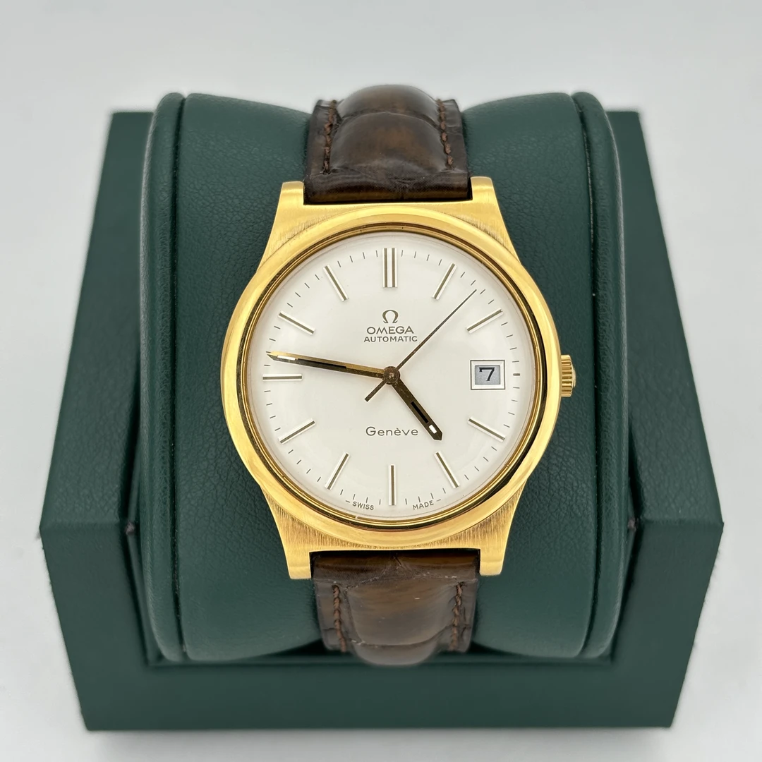 95新 Omega/欧米茄 日内瓦尊达中古简约金色经典机械名表 M1395