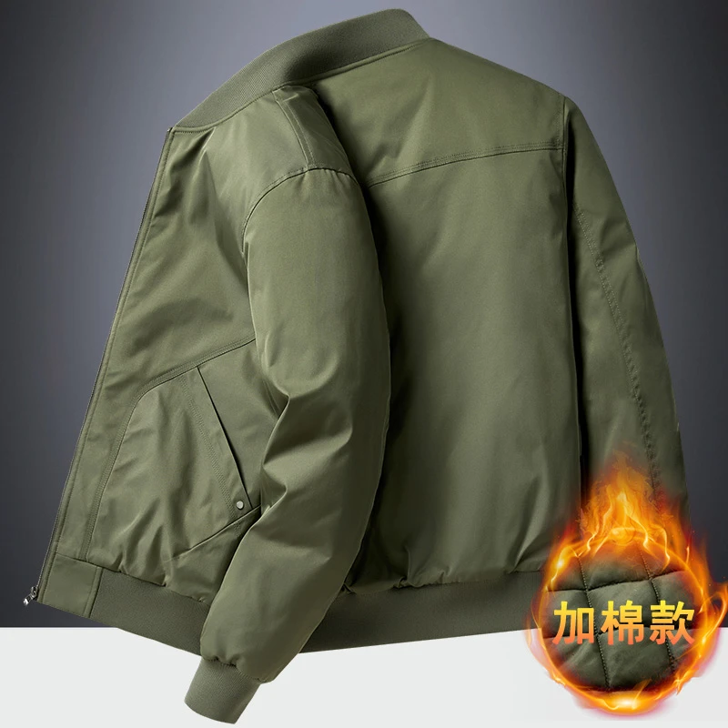 秋冬季新款棉衣加棉加厚工装棒球领美式休闲夹克棉服宽松保暖外套