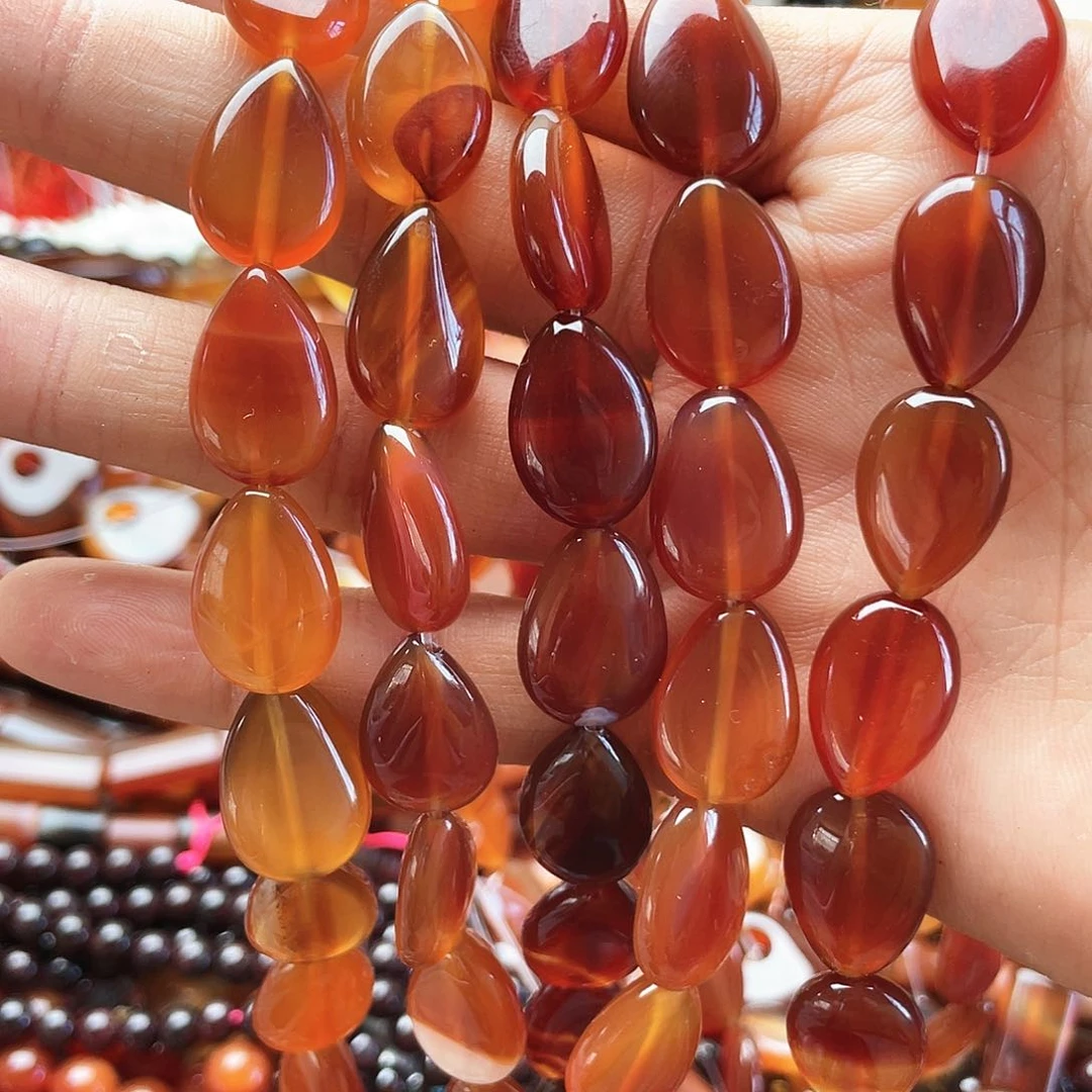 玛瑙/玉髓珠宝半成品未镶嵌玛瑙水滴1条12*17