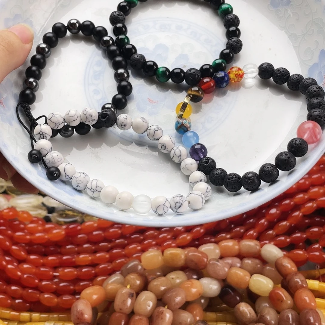 玛瑙/玉髓珠宝半成品未镶嵌手串4条