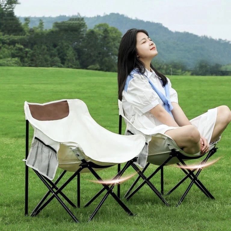 户外折叠椅子便携式野外露营钓鱼凳子野餐月亮椅美术生写生椅躺椅