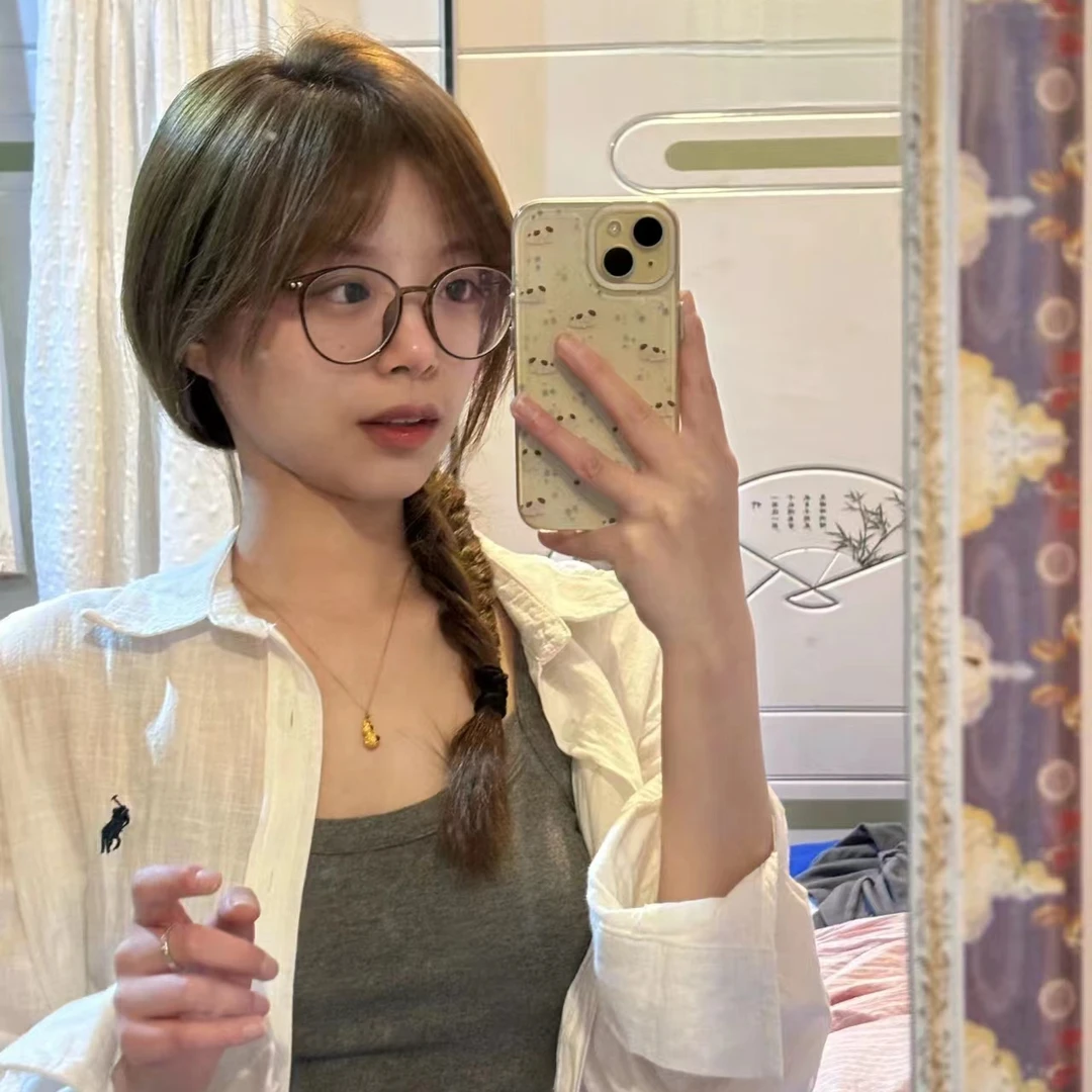 白色纯色防晒衬衫女轻薄夏季新款潮流休闲宽松型衬衣薄款透气长袖