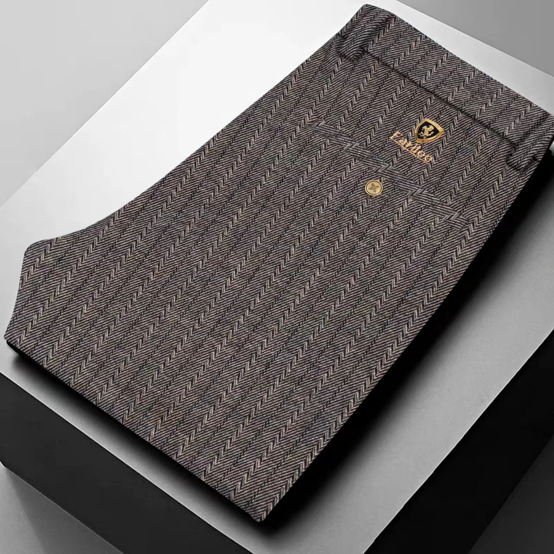 QT7703早春新款亲肤高档时尚百搭修身弹力商务男士休闲裤