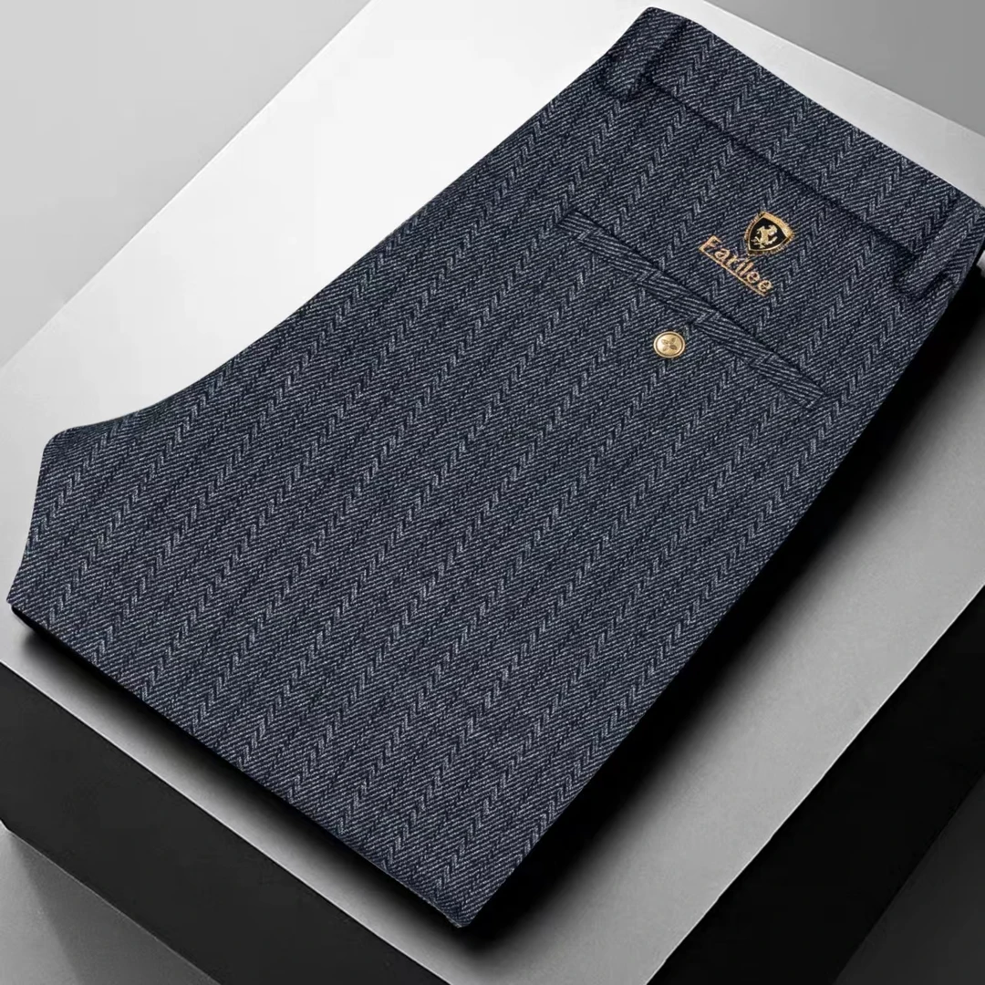 QT7703早春新款亲肤高档时尚百搭商务弹力修身潮流轻奢男士休闲裤