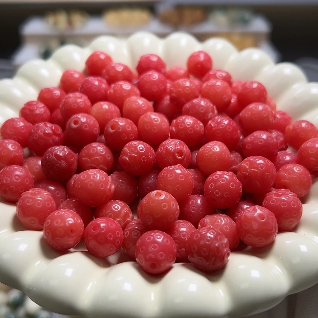 菩提根雕刻件草莓挂坠配饰