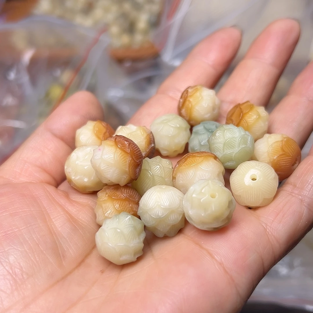菩提根/象牙果手串瑕疵15多宝莲花20颗有裂