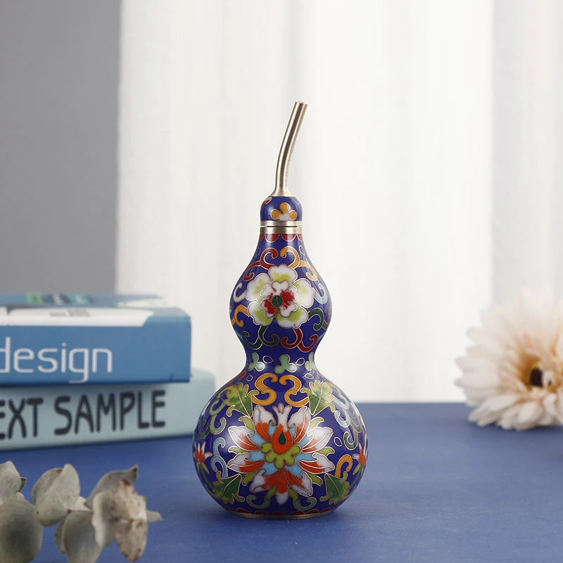 景泰蓝花瓶铜胎葫芦摆件手工掐丝珐琅精美