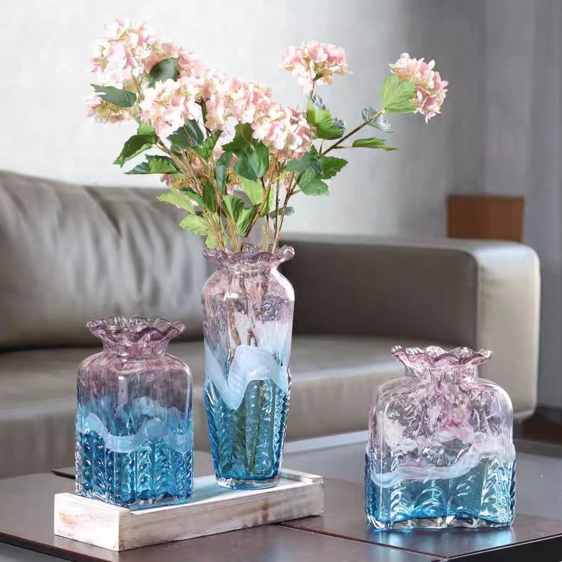 【海洋之心】设计师款轻奢重工插花家居客厅餐厅手工琉璃花瓶摆件
