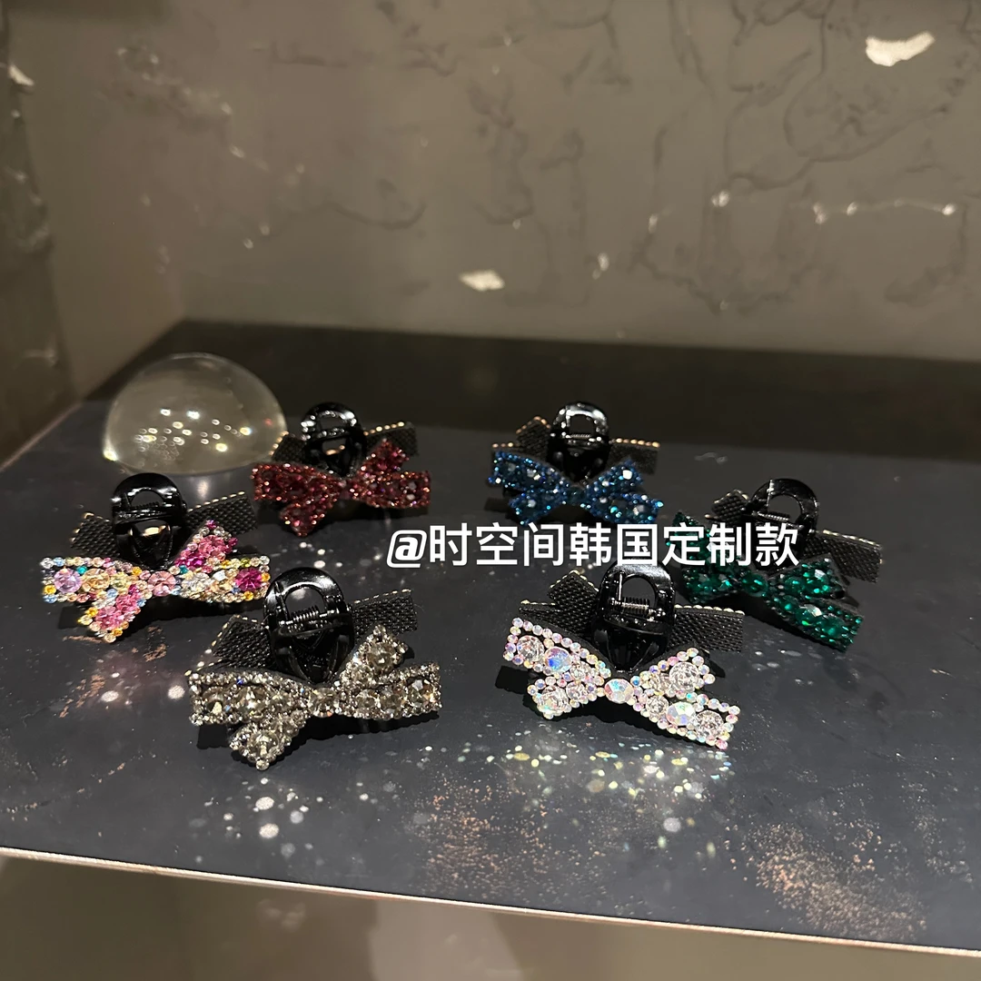 【时空间】韩国轻奢高级超精致施家钻不规则蝴蝶结双面小顶夹刘海夹