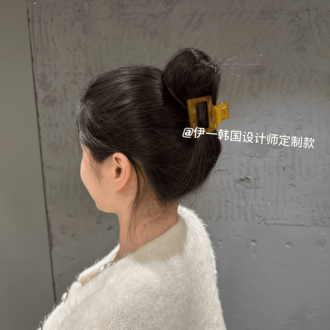 【伊一】韩国az阿兹娜高级树脂小方块超紧实鲨鱼夹法式简约百搭气质