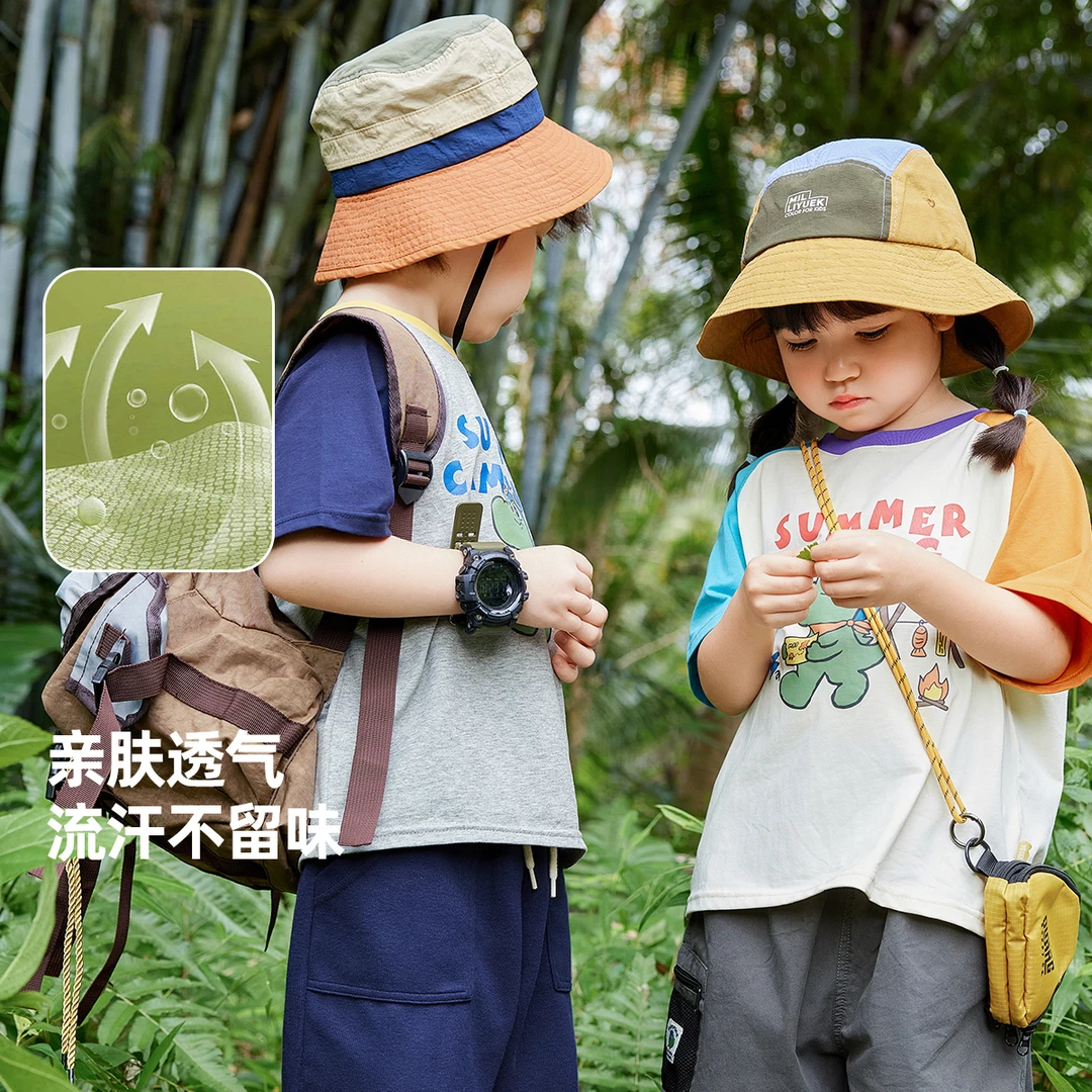 嘟嘟家卡通印花短袖T恤夏季儿童短T夏款薄款拼接半袖韩版T4BDT021