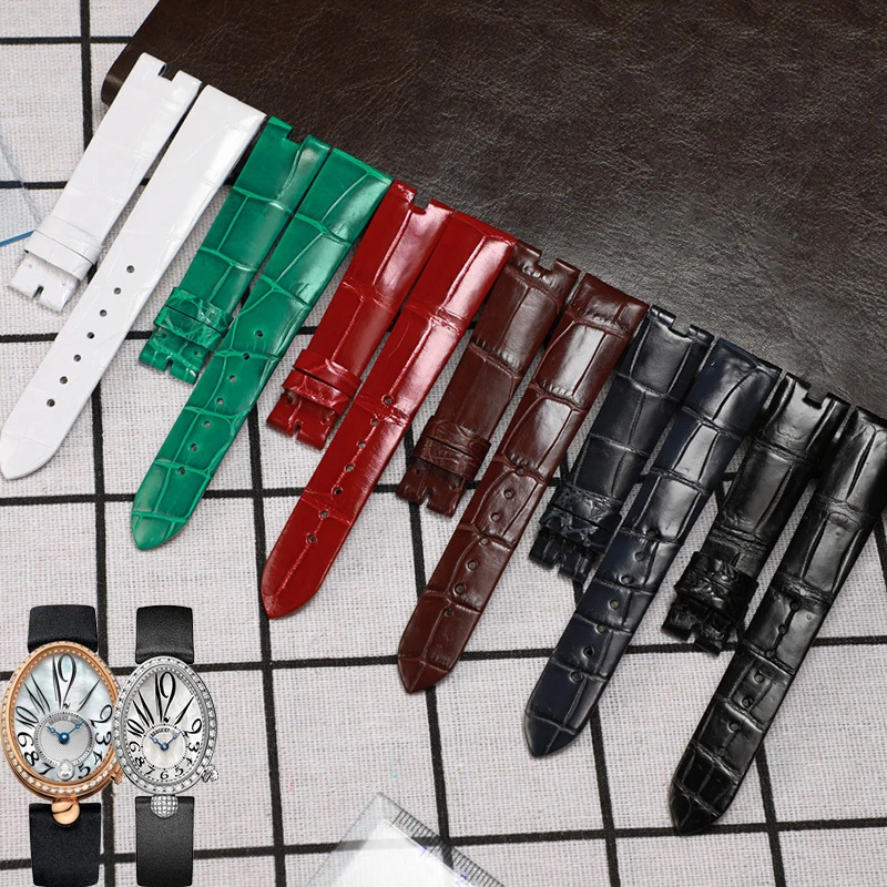 品牌适配宝玑Breguet美洲鳄鱼皮手表表带真皮女那不勒斯皇后表带