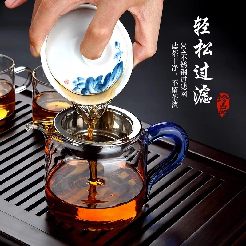 泡茶专用公道杯耐热玻璃公道杯茶漏家用茶器公杯个人专用茶壶茶具