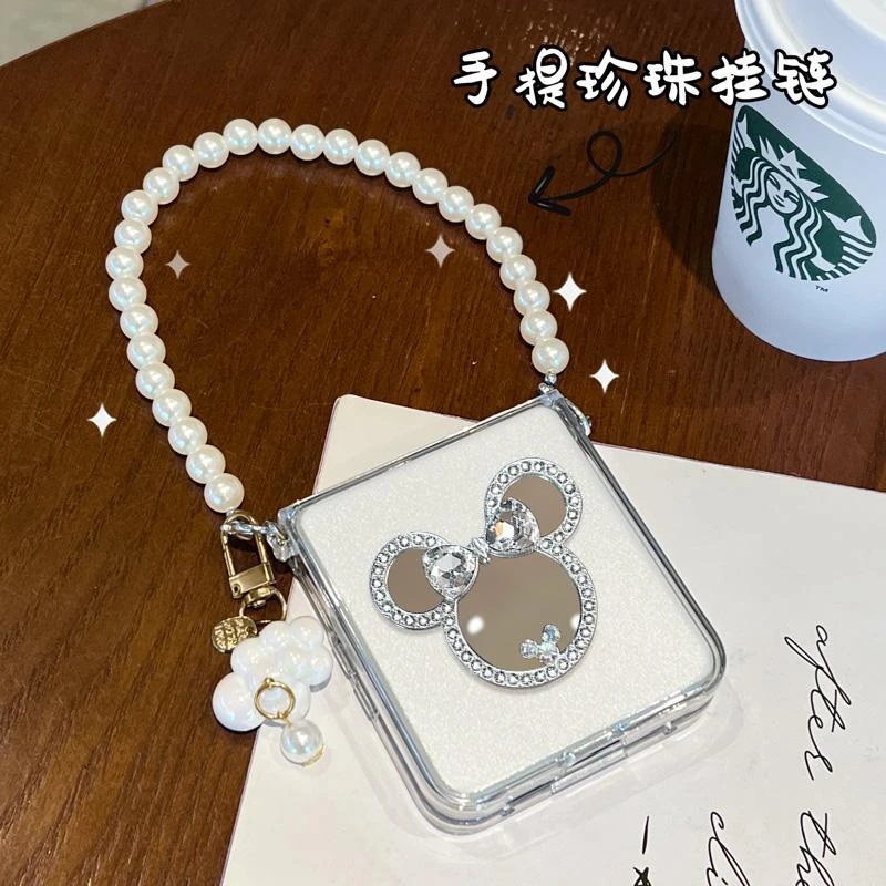 镂空熊适用于华为novaFlip手机壳新款可爱镜子网红高级感全包硅胶