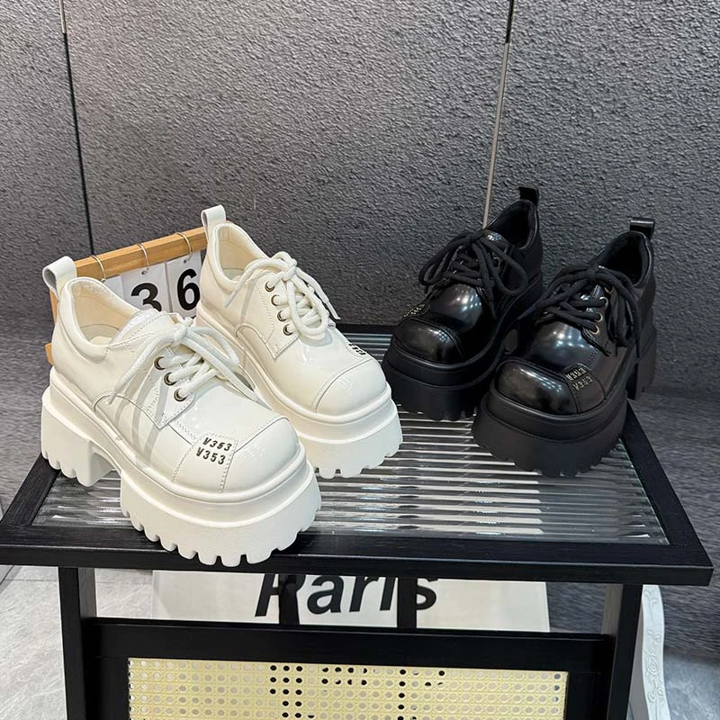 【字字珠玉】9-11CM英伦风2025早春JK平增高复古厚底小皮鞋9778-71